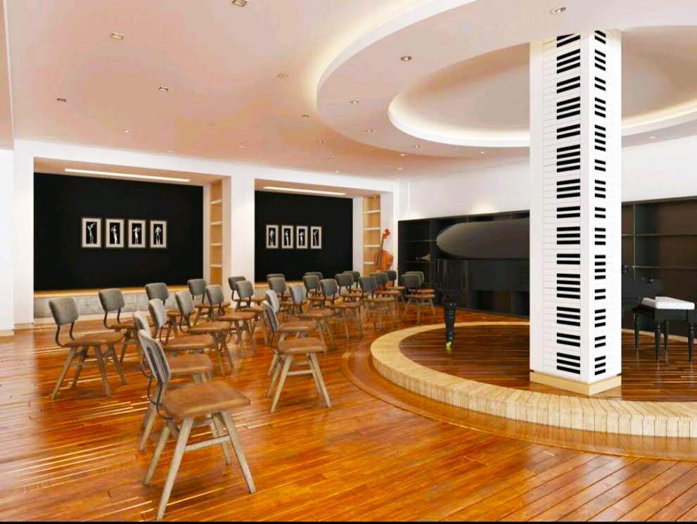 قدمت مدرسة بريتيش كولومبيا الكندية صورة تظهر إحدى غرف الموسيقى المتخصصة المخطط لها في المدرسة