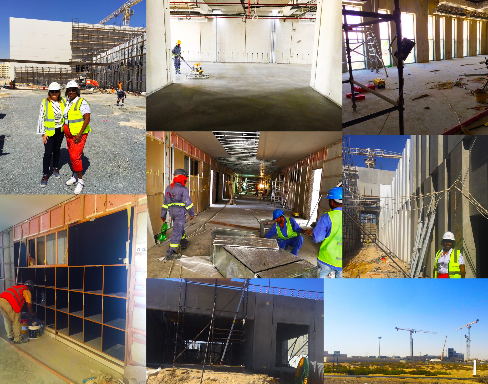 Construction photographs of Ignite School Dubai showing work in progress as part of the schoolscompared Hard Hat Tour 2018