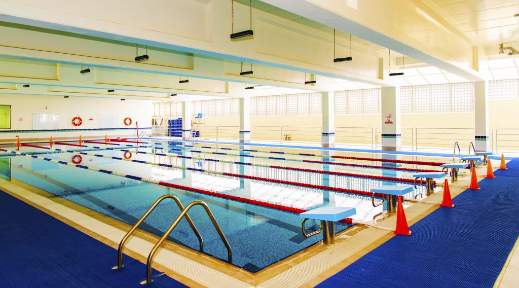 The competition 6-lane Swimming Pool at South View School in Dubai 