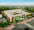 Aerial photograph of the purpose-built school buildings of the Future International Nursery in Dubai