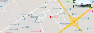 Highly detailed map showing the location of and directions to GEMS Firstpoint school in Dubai. GEMS Firstpoint is the hub school of The Villa Community