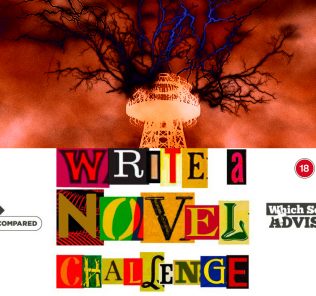 Schreiben Sie eine Novel Challenge-Illustration des Turms, während ein Blitz aus den Portalen der Mors-Welt entweicht
