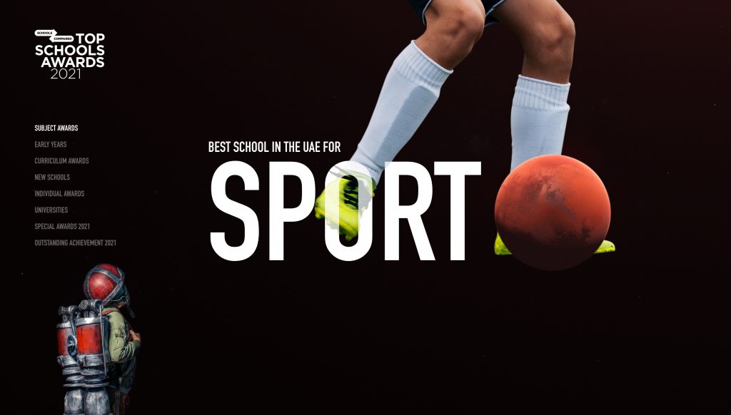 Finalisten für die beste Sportschule in den Vereinigten Arabischen Emiraten bei den Top Schools Awards 2021