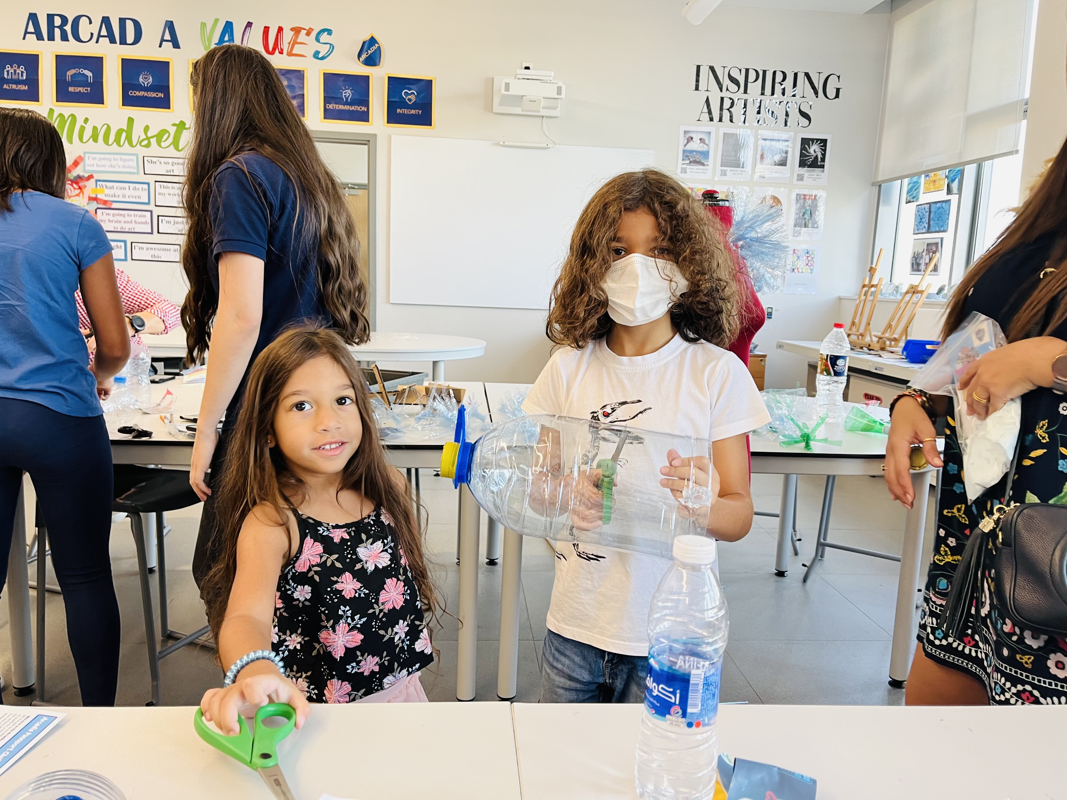A photograph of budding artists at the Festival of Schools event in Arcadia School