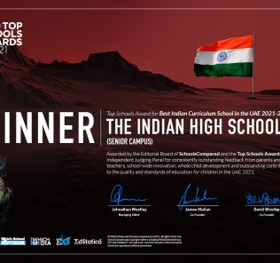 The Indian High School in Dubai wins The SchoolsCompared.com Top Schools Award for Best Indian Curriculum School in the UAE 2021 - 22