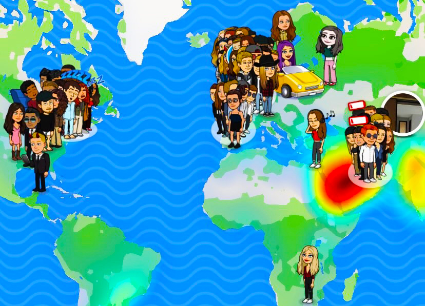 Markus Baumgartner Snapchat map showing global friendships following his study of the IB at GEMS World Academy in Dubai