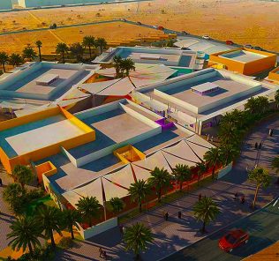Foto von einem Architekten, das ein Rendering des brandneuen Camous der Al Yasmina Academy liefert, das 2024 nach Khalifa City Abu Dhabi kommen wird. Die neue Entwicklung ist nur einen Steinwurf von der bestehenden Schule entfernt und wird ein herausragendes, bahnbrechendes neues Auditorium für Theater und Konferenzen sowie neu bieten Schwimmbäder, Sport-, Technologie- und Wissenschaftseinrichtungen.