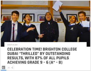 Die Studenten des Brighton College Dubai geraten in Aufregung, als die GCSE-Ergebnisse eintreffen