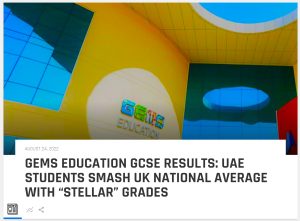 GEMS Education GCSE Results statistics 2022