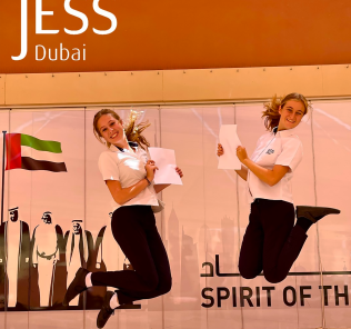 The delight of JESS students is palpable as they jump for joy on GCSE Results Day at this outstanding school in Dubai