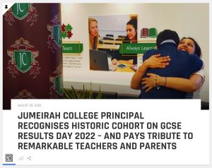 Jumeirah College Dubai GCSE-Ergebnisse 2022