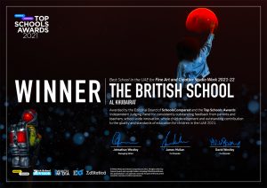 British School Al Khubairat Top Schools Awards Fine Art GCSE Results Day 2022