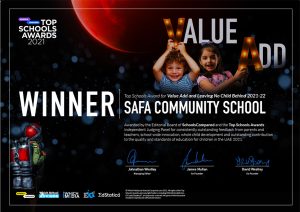 Die GCSE-Ergebnisse an der Safa Community School im Jahr 2022 zeigen die Auswirkungen der Wertschöpfung. Die Schule wurde 2021-22 mit dem Top Schools Award als beste Schule in den VAE für Mehrwert ausgezeichnet.