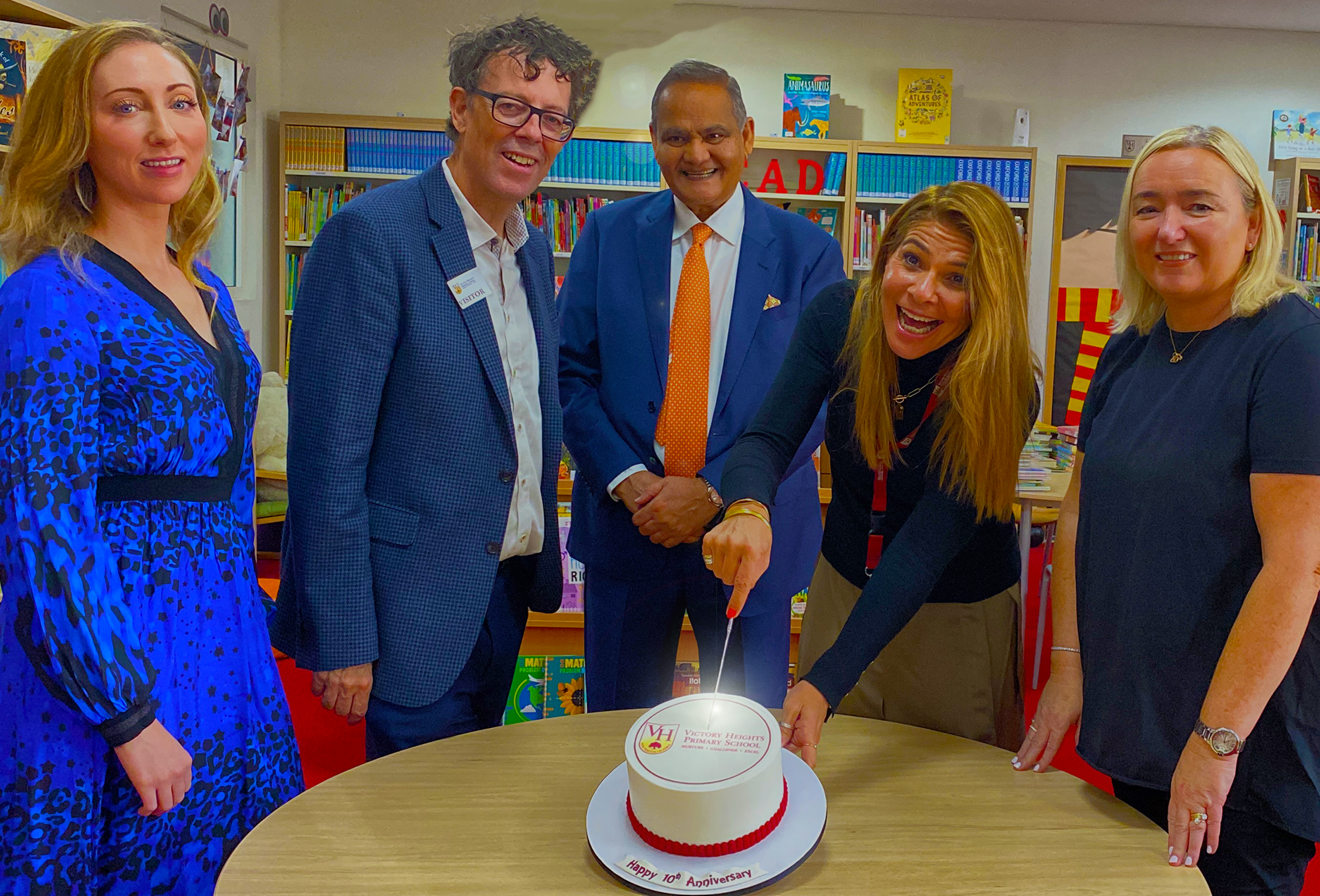 Pictured, left to right, Mrs Tabitha Barda, Senior Editor of SchoolsCompared, Mr James Mullan, C0-founder of Which Media; Mr Dinesh Kothari; Mrs Sash Crabb, Principal of Victory Heights Primary School in Dubai; and, Eimear McKenna Singh, Head of Business Development for SchoolsCompared and WhichSchoolAdvisor worldwide. 