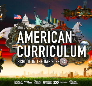 Der Top Schools Award für die beste amerikanische Schule in den Vereinigten Arabischen Emiraten wird an die GEMS Dubai American Academy für ihre herausragende Ausbildung von Kindern im UA-Lehrplan verliehen