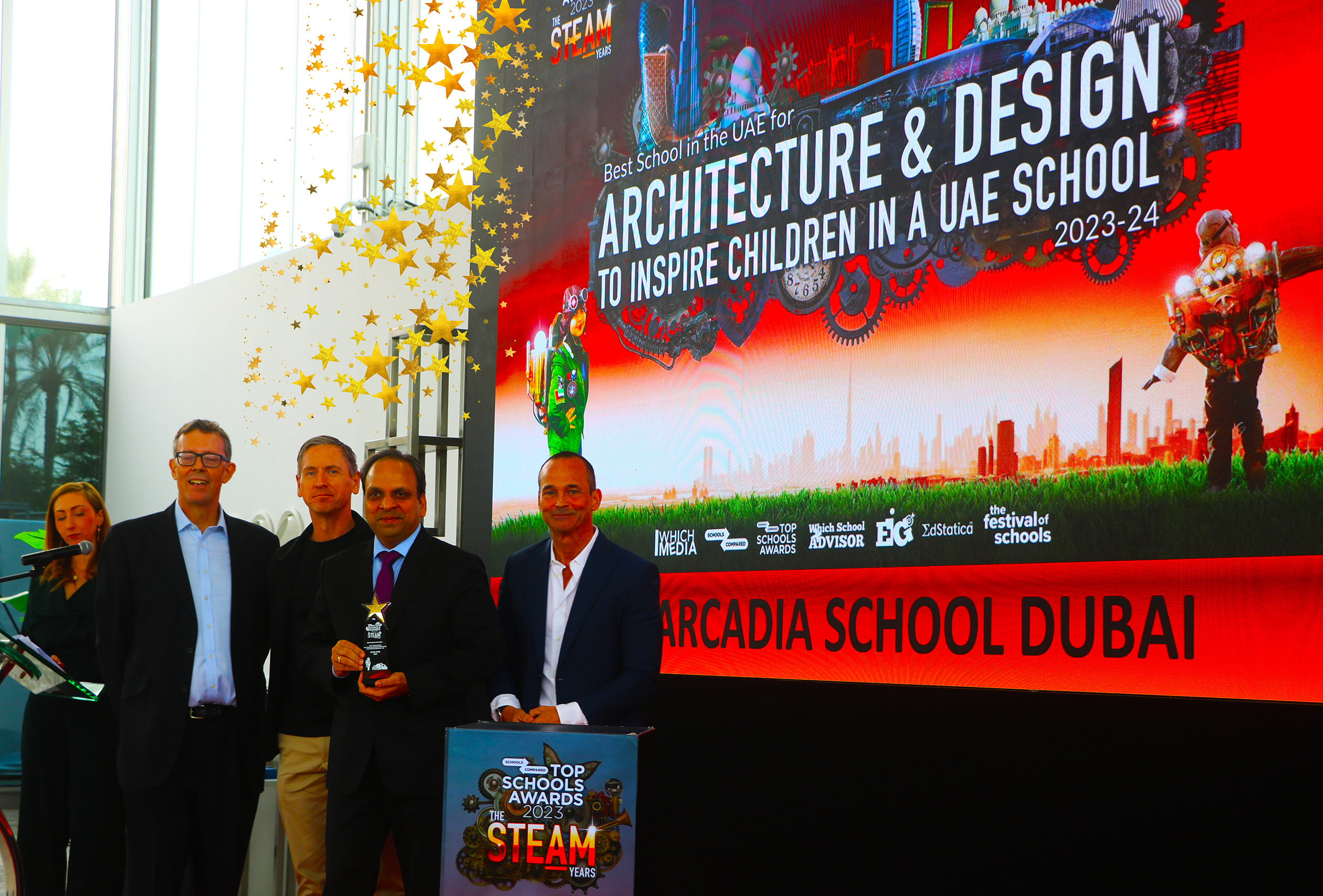 Die Arcadia School Dubai wurde bei den Top Schools Awards 2024 mit dem Preis für die beste Schule für Architektur zur Inspiration von Kindern ausgezeichnet