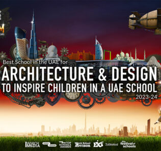 Der Top Schools Award für die beste Schule für Architektur, die Kinder inspiriert, wurde 2024 an die Arcadia School Dubai verliehen