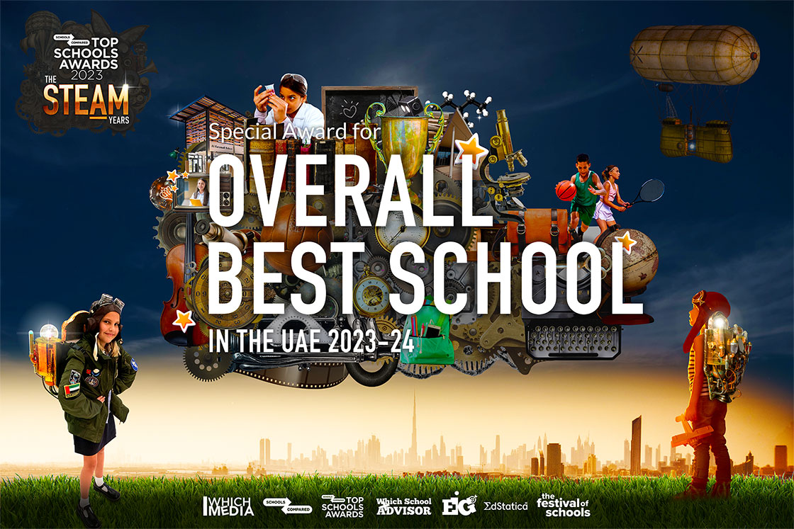 Top Schools Awards 2023–2024 für DIE beste Schule in den Vereinigten Arabischen Emiraten 2023–2024. Der Gewinner der Top-Auszeichnung bei den Top Schools Awards wird bekannt gegeben. Der Top Schools Award für die insgesamt beste Schule in den VAE, die höchste Auszeichnung, wurde an die British School Al Khubairat in Abu Dhabi verliehen