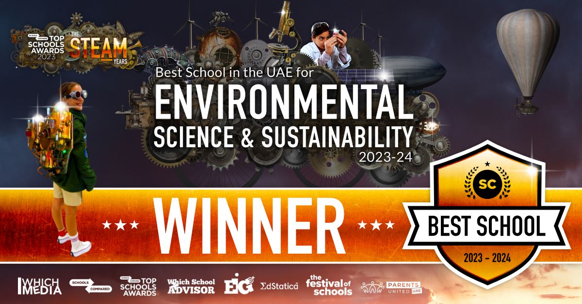 تم تقديم جائزة أفضل مدرسة للعلوم البيئية والاستدامة والطبيعة والبيئة في حفل توزيع جوائز أفضل المدارس لعام 2023 - 2024 إلى مدرسة أربور في دبي