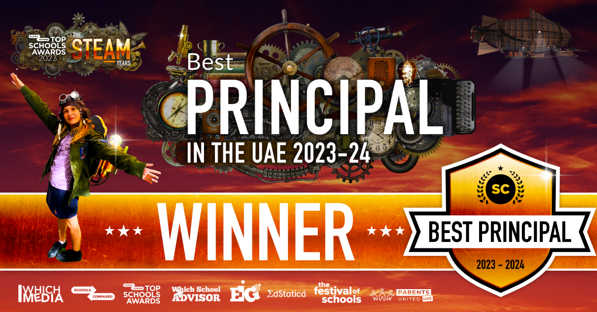 Der Top Schools Award für den besten Schulleiter in den Vereinigten Arabischen Emiraten wird an Mark Leppard MBE, Schulleiter der British School Al Khubairat, verliehen