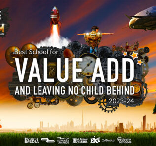 The Top Schools Award for Value Add and Leaving No Child Behind is awarded to Raffles International School Dubai