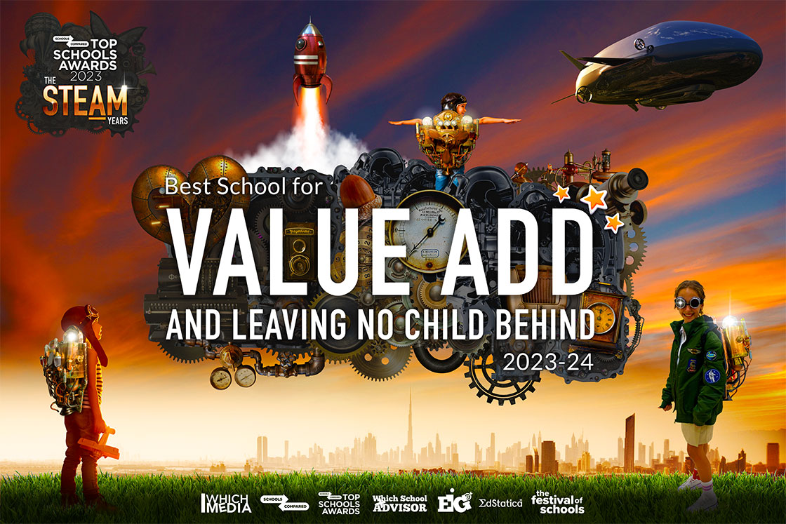 Der Top Schools Award für Mehrwert und „Kein Kind zurücklassen“ wird an die Raffles International School Dubai verliehen